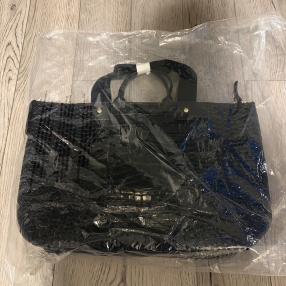 Clare V. Le Zip Sac Tote — Black Patent Croco - Picture 4 of 6